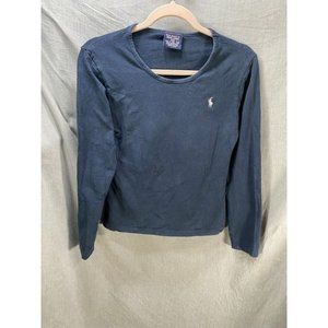 Polo Leans Co. Ralph Lauren Shirt Youth M Blue‎ Long Sleeve Pullover Girls Kids.